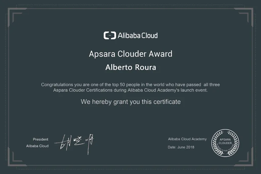 My Alibaba Cloud Certifications