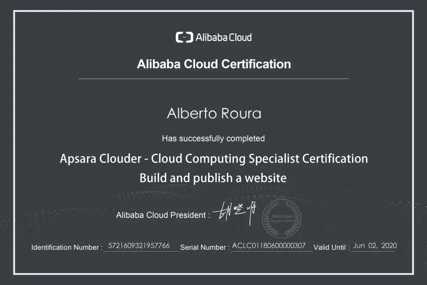 My Alibaba Cloud Certifications