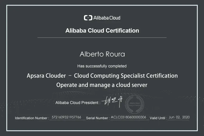 My Alibaba Cloud Certifications