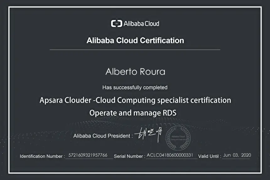 My Alibaba Cloud Certifications