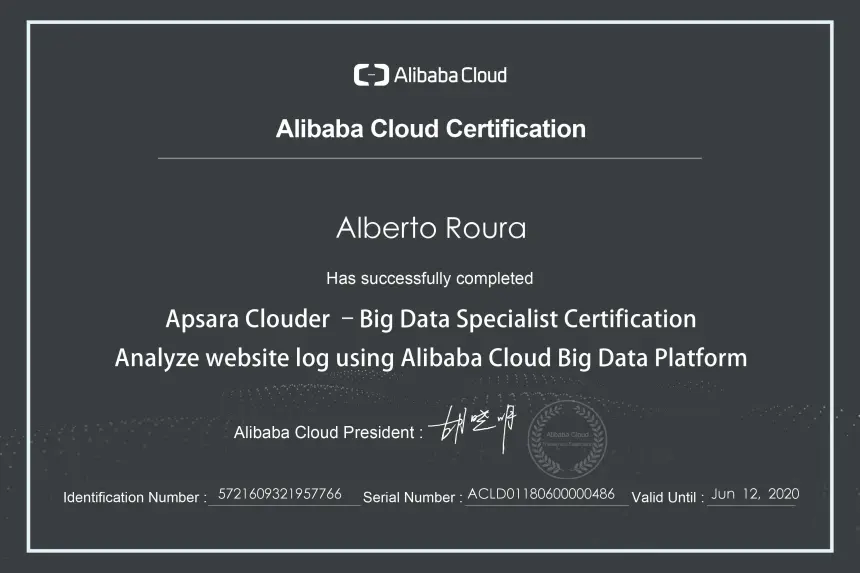 My Alibaba Cloud Certifications