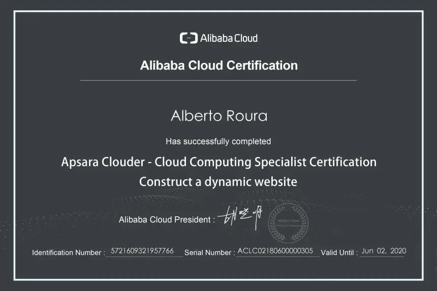 My Alibaba Cloud Certifications