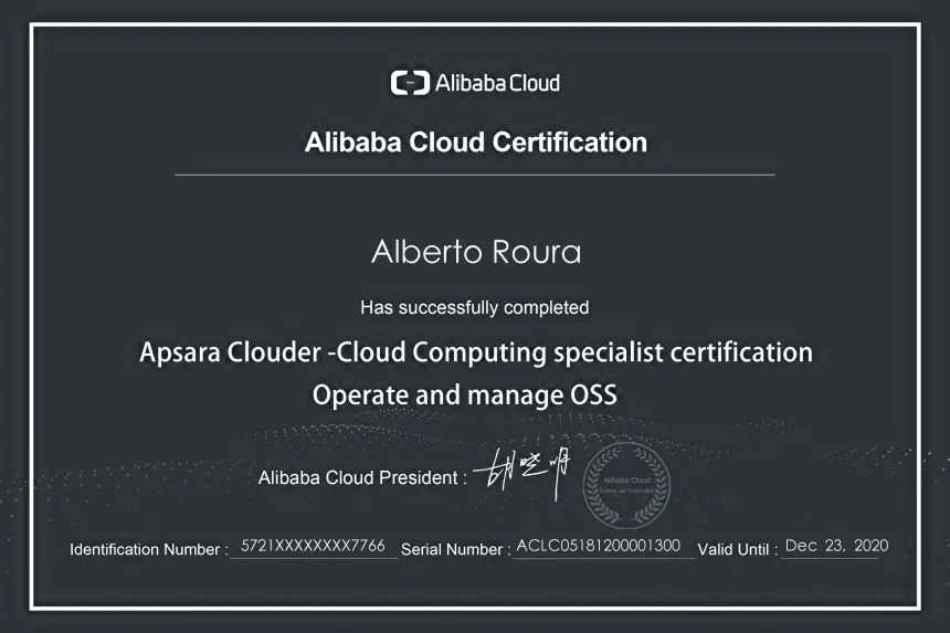 My Alibaba Cloud Certifications