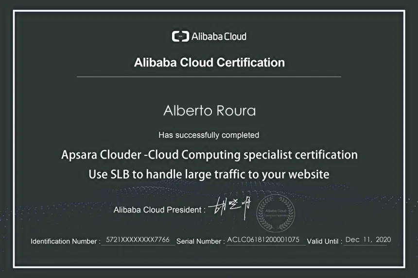 My Alibaba Cloud Certifications