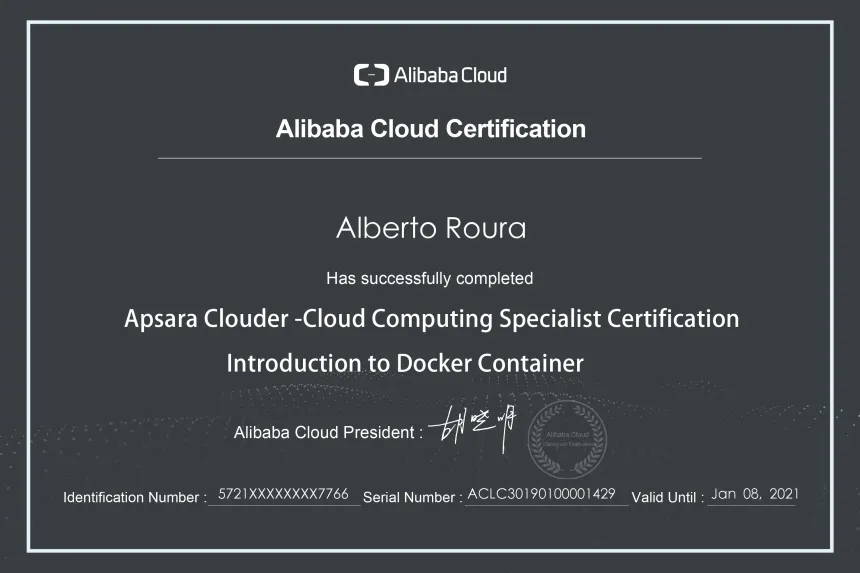 My Alibaba Cloud Certifications