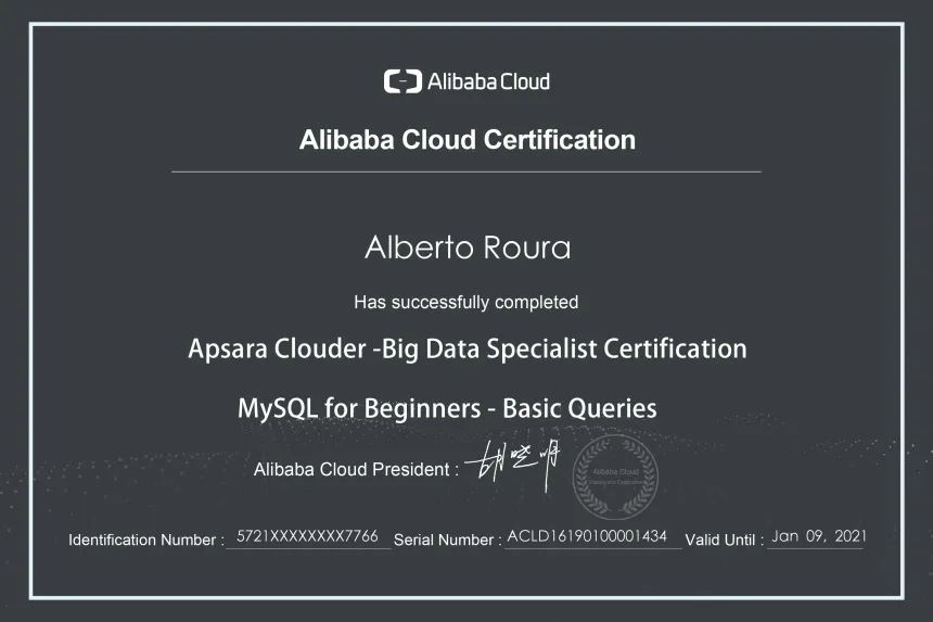 My Alibaba Cloud Certifications