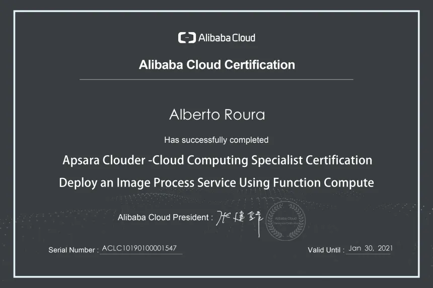 My Alibaba Cloud Certifications