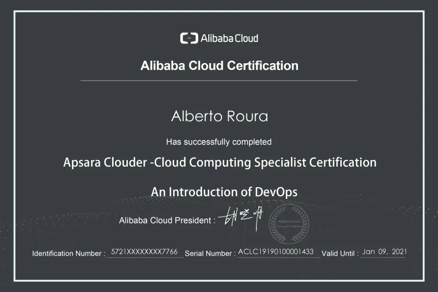 My Alibaba Cloud Certifications