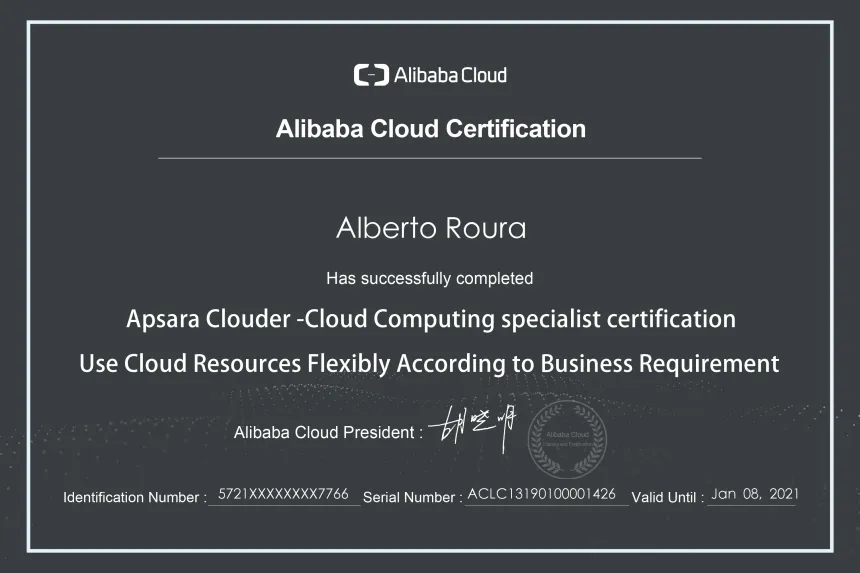 My Alibaba Cloud Certifications