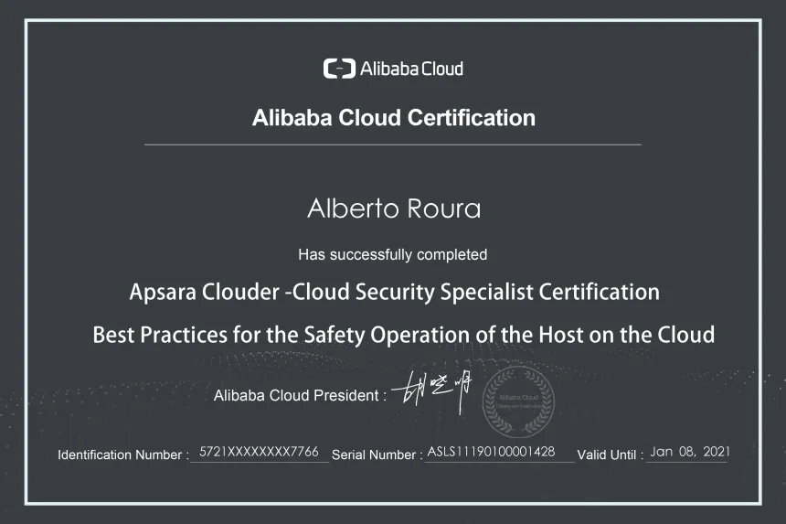 My Alibaba Cloud Certifications