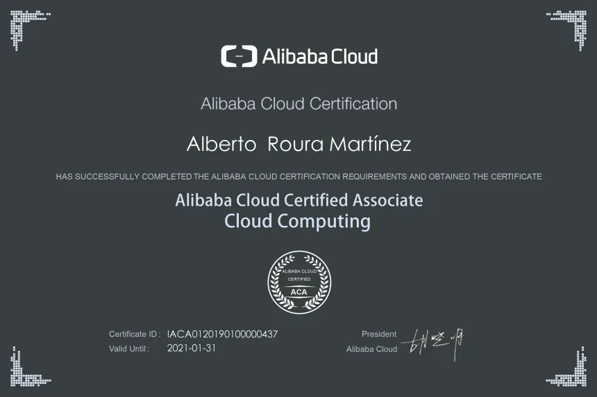 My Alibaba Cloud Certifications