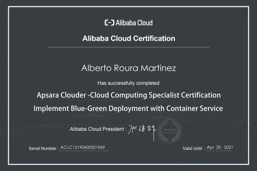 My Alibaba Cloud Certifications