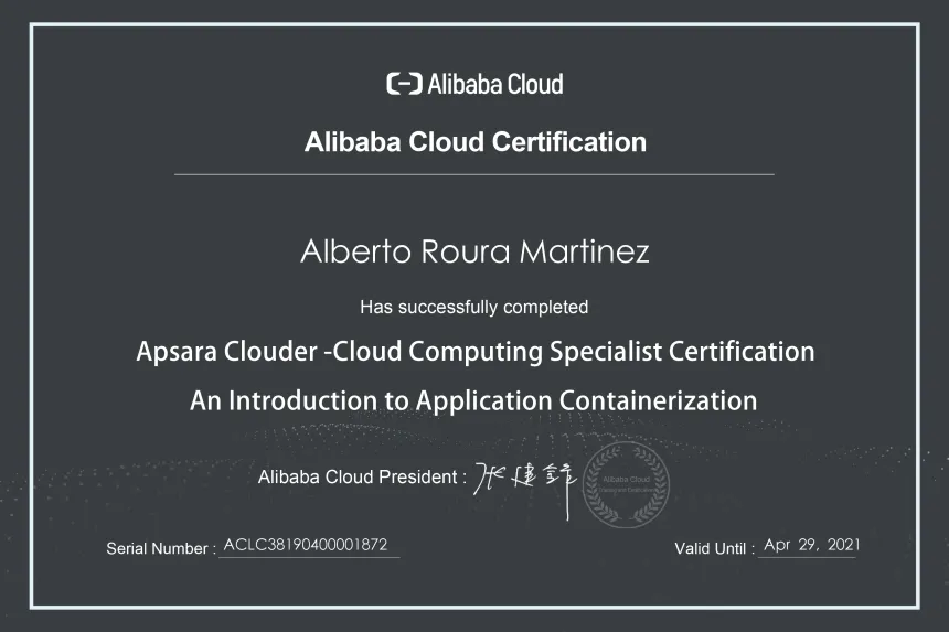 My Alibaba Cloud Certifications