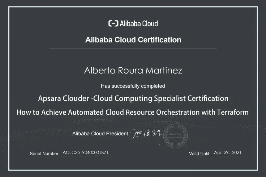 My Alibaba Cloud Certifications